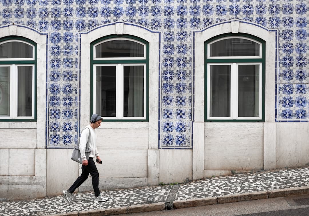 Traditional azulejo tiles line the streets of historic Alfama